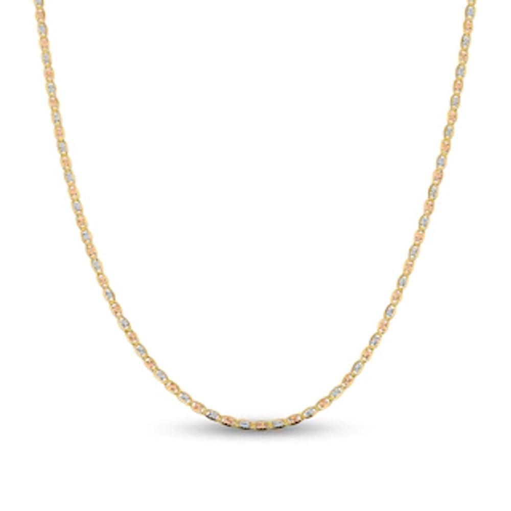 2.75mm Diamond-Cut Valentino Chain Necklace in Solid 14K Tri-Tone Gold - 16"|Peoples Jewellers