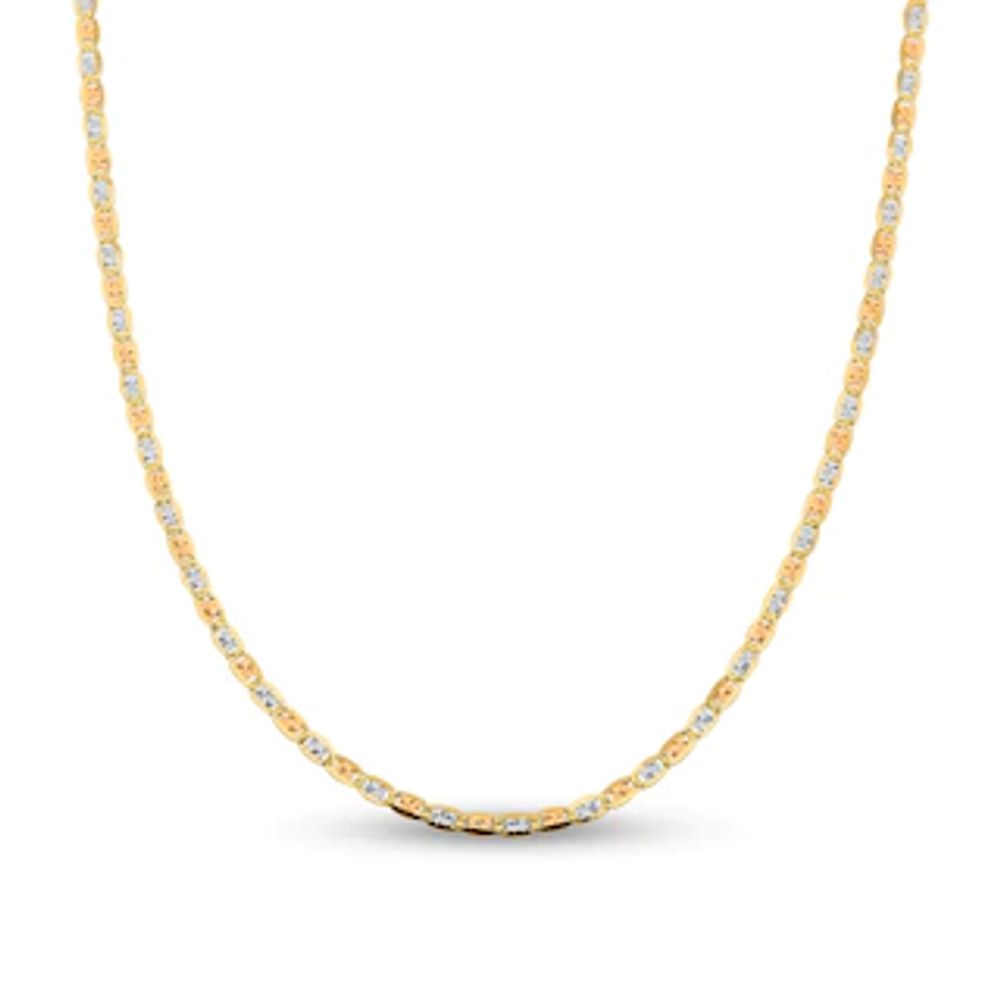 3.8mm Diamond-Cut Valentino Chain Necklace in Solid 14K Tri-Tone Gold - 18"|Peoples Jewellers