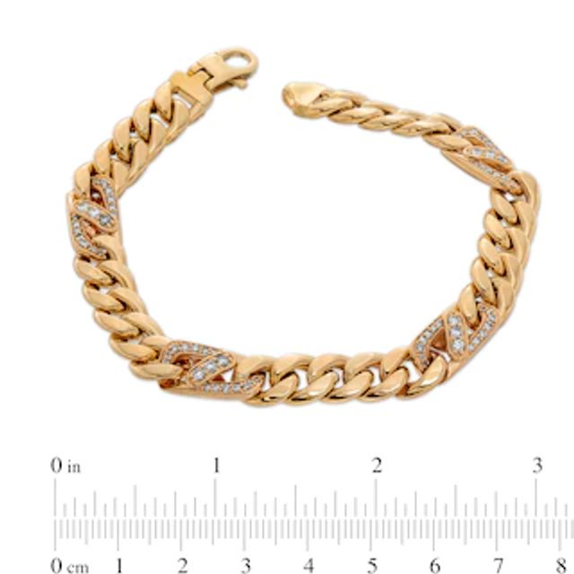 Men's 7.6mm Curb Chain Bracelet in Hollow 10K Gold - 8.5