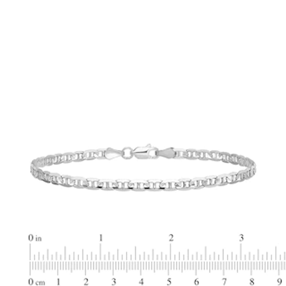 3.0mm Mariner Chain Bracelet in Solid 14K White Gold - 7"|Peoples Jewellers
