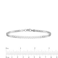 2.9mm Curb Chain Bracelet in Solid 14K White Gold - 7"|Peoples Jewellers