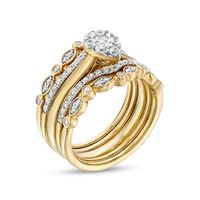 0.33 CT. T.W. Composite Pear-Shaped Diamond Contour Five Piece Bridal Set in 10K Gold|Peoples Jewellers