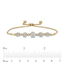 1.00 CT. T.W. Composite Diamond Alternating Bolo Bracelet in 10K Gold – 9.5"|Peoples Jewellers