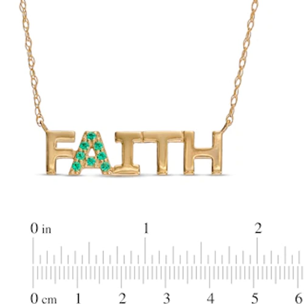 Emerald "FAITH" Necklace in 10K Gold - 20"|Peoples Jewellers