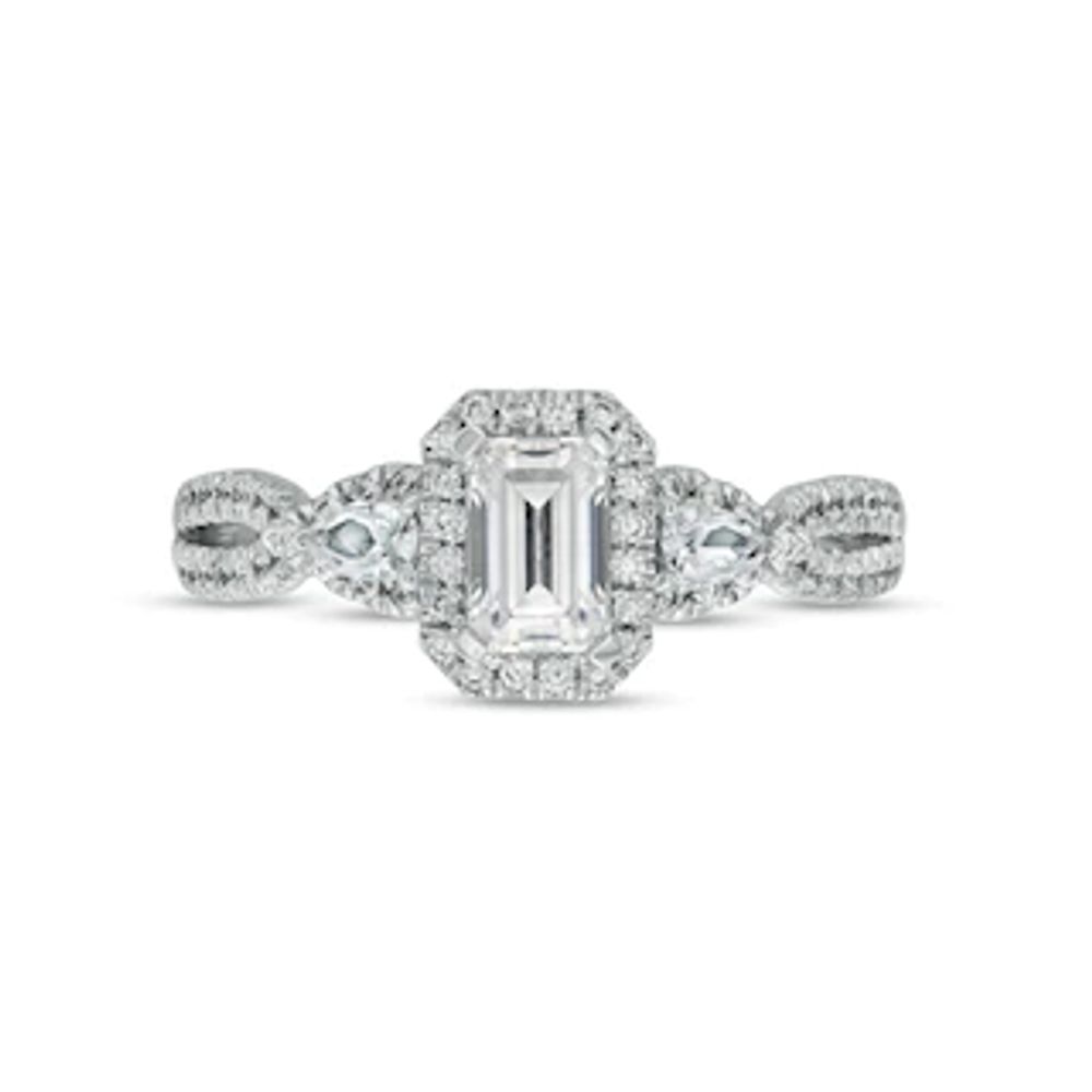 1.95 CT. T.W. Oval Diamond Past Present Future® Engagement Ring in 14K  White Gold | Peoples Jewellers