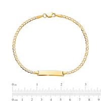 Rectangular ID and 4.5mm Curb Chain Bracelet in Solid 14K Gold - 7"|Peoples Jewellers