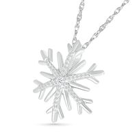 0.065 CT. T.W. Diamond Snowflake Pendant in Sterling Silver|Peoples Jewellers