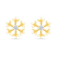 0.04 CT. T.W. Diamond Snowflake Stud Earrings in Sterling Silver with 14K Gold Plate|Peoples Jewellers