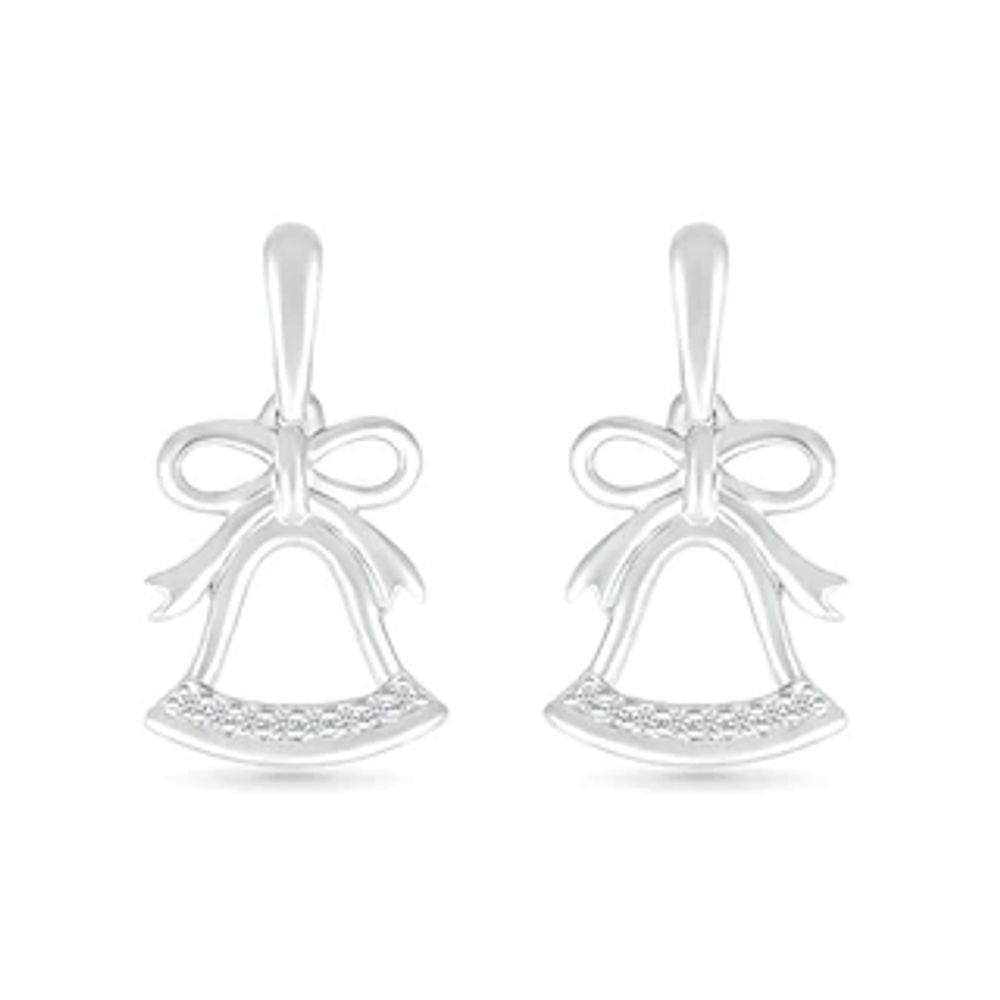 0.04 CT. T.W. Diamond Holiday Bell Drop Earrings in Sterling Silver|Peoples Jewellers