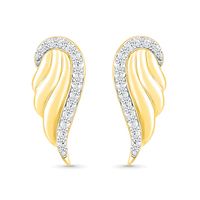 0.04 CT. T.W. Diamond Angel Wings Stud Earrings in Sterling Silver with 14K Gold Plate|Peoples Jewellers