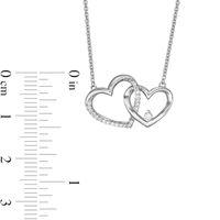 0.10 CT. T.W. Diamond Interlocking Hearts Necklace in Sterling Silver|Peoples Jewellers