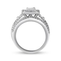 1.50 CT. T.W. Quad Princess-Cut Diamond Three Piece Bridal Set in 10K White Gold|Peoples Jewellers