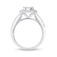 1.00 CT. T.W. Emerald-Cut Diamond Frame Engagement Ring in 14K White Gold|Peoples Jewellers