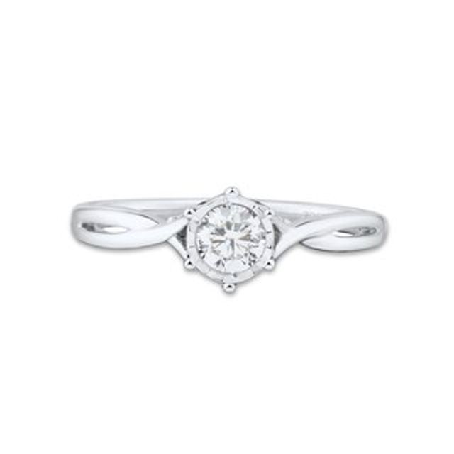 0.45 CT. T.W. Diamond Twist Shank Engagement Ring in 10K White Gold|Peoples Jewellers