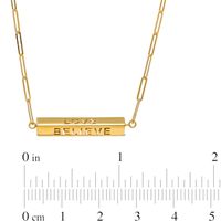 Cut-Out Message Rotating Three-Dimensional Bar Necklace in 10K Gold|Peoples Jewellers