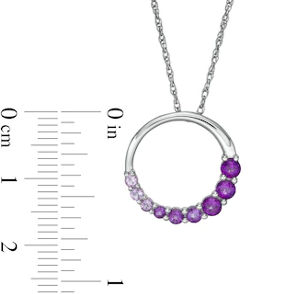 Journey Amethyst Ombre Open Circle Pendant in 10K White Gold|Peoples Jewellers