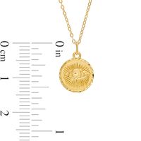 Diamond-Cut Evil Eye Disc Pendant in 10K Gold|Peoples Jewellers