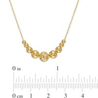 Italian Gold Multi-Finish Graduated Bead Necklace in 14K Gold|Peoples Jewellers