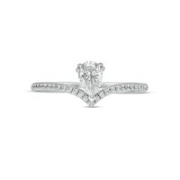 0.45 CT. T.W. Pear-Shaped Diamond Chevron Engagement Ring in 14K White Gold (I/SI2)|Peoples Jewellers