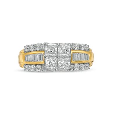 1.95 CT. T.W. Quad Princess-Cut Diamond Engagement Ring in 14K Gold|Peoples Jewellers