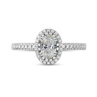 0.75 CT. T.W. Oval Diamond Frame Engagement Ring in Platinum (I/SI2)|Peoples Jewellers