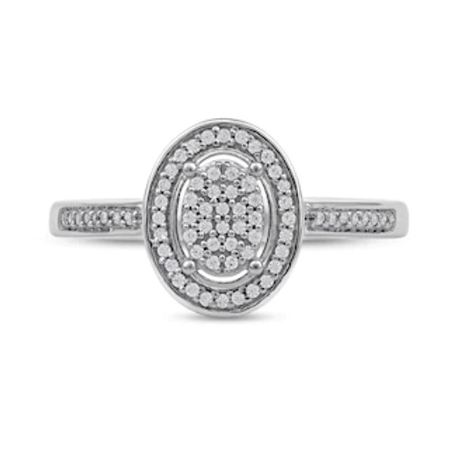 0.16 CT. T.W. Oval-Shaped Multi-Diamond Frame Promise Ring in 10K Gold|Peoples Jewellers