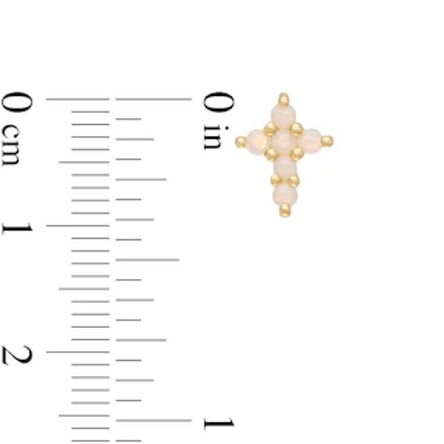 Opal Mini Cross Stud Earrings in 10K Gold|Peoples Jewellers