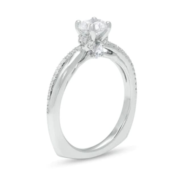 Kleinfeld® 1.00 CT. T.W. Diamond Twist Shank Engagement Ring in 14K White Gold (I/I1)|Peoples Jewellers