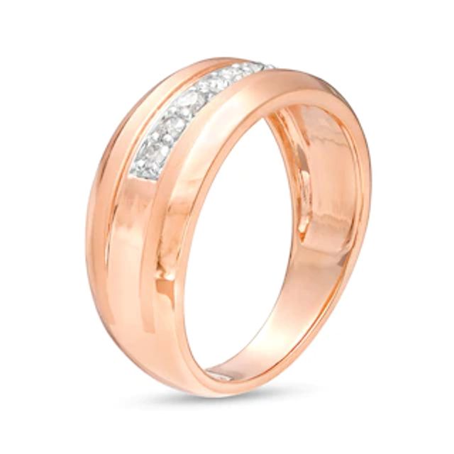 Men's 0.29 CT. T.W. Diamond Seven Stone Wedding Band in 10K Rose Gold|Peoples Jewellers