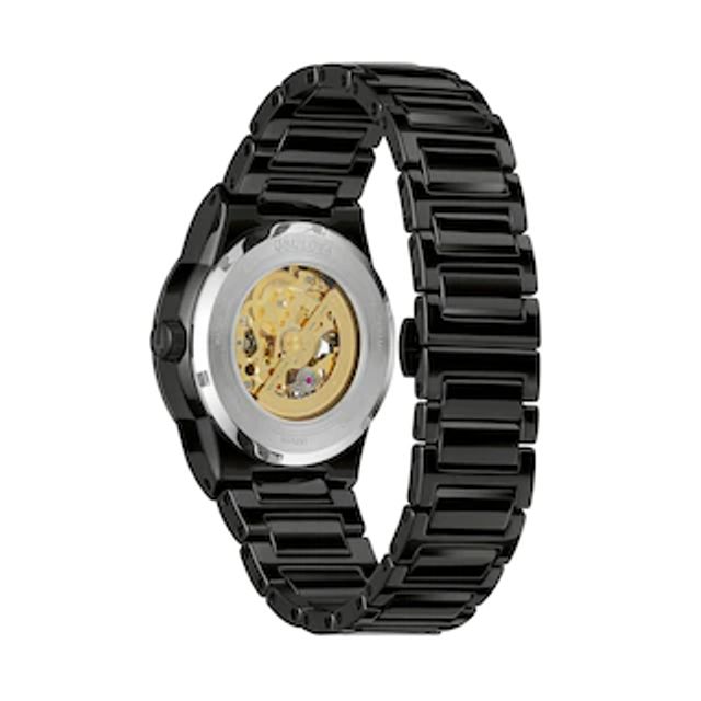 Men's Bulova Millenia Black Ceramic Watch with Black Skeleton Dial (Model: 98A291)|Peoples Jewellers