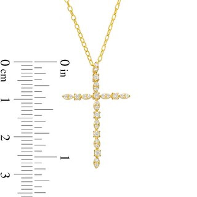 0.18 CT. T.W. Diamond Geometric Shapes Cross Pendant in 10K Gold|Peoples Jewellers