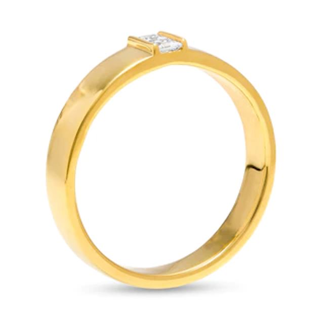 Men's 0.18 CT. T.W. Square-Cut Diamond Two Stone Wedding Band in 10K Gold|Peoples Jewellers
