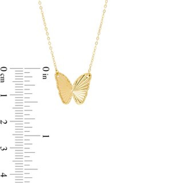 Diamond-Cut Butterfly Necklace in 10K Gold|Peoples Jewellers