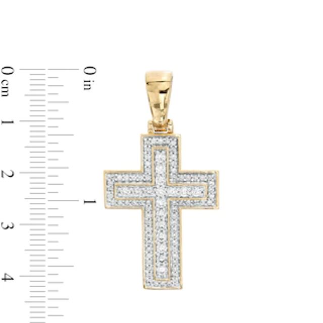 Men's 1.00 CT. T.W. Certified Lab-Created Diamond Cross Charm in 14K Gold (F/SI2)|Peoples Jewellers