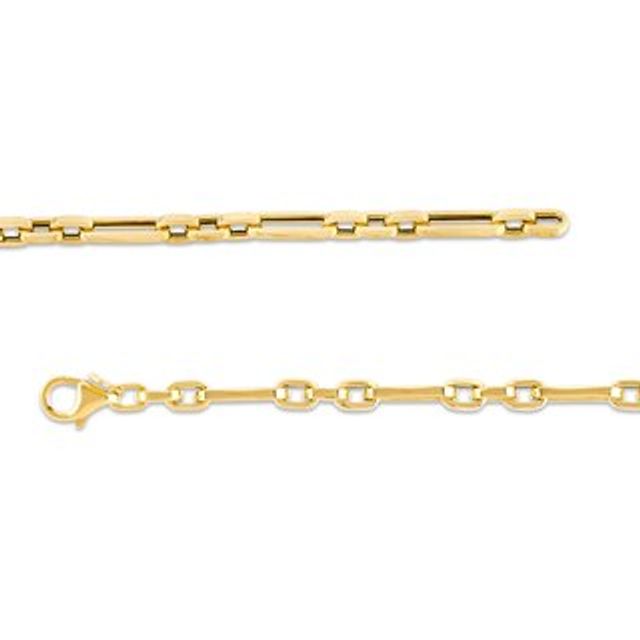 Italian Gold 3.5mm Paper Clip-Style and Squared Oval Link Choker Necklace in 18K Gold - 16"|Peoples Jewellers