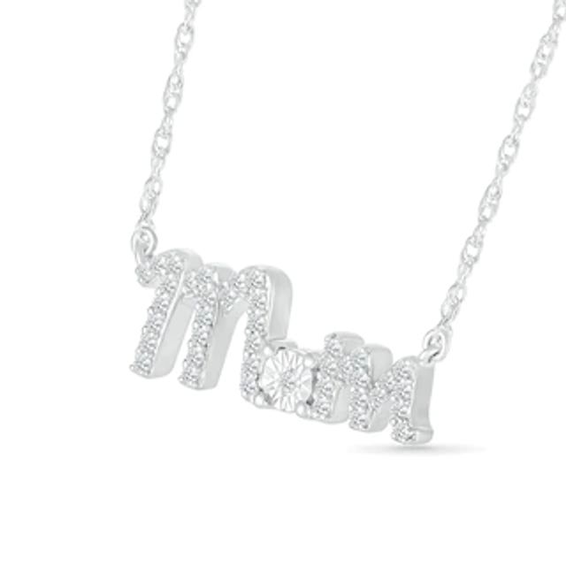 0.146 CT. T.W. Diamond "Mom" Necklace in Sterling Silver|Peoples Jewellers