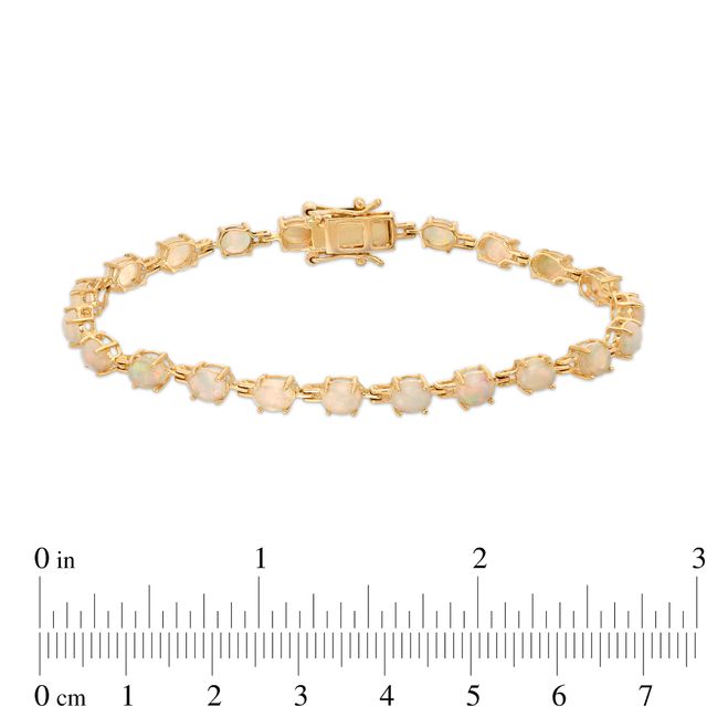 Oval Opal Link Line Bracelet in 10K Gold – 7.25"|Peoples Jewellers