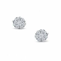 Previously Owned - 0.20 CT. T.W. Diamond Flower Stud Earrings in 10K White Gold|Peoples Jewellers