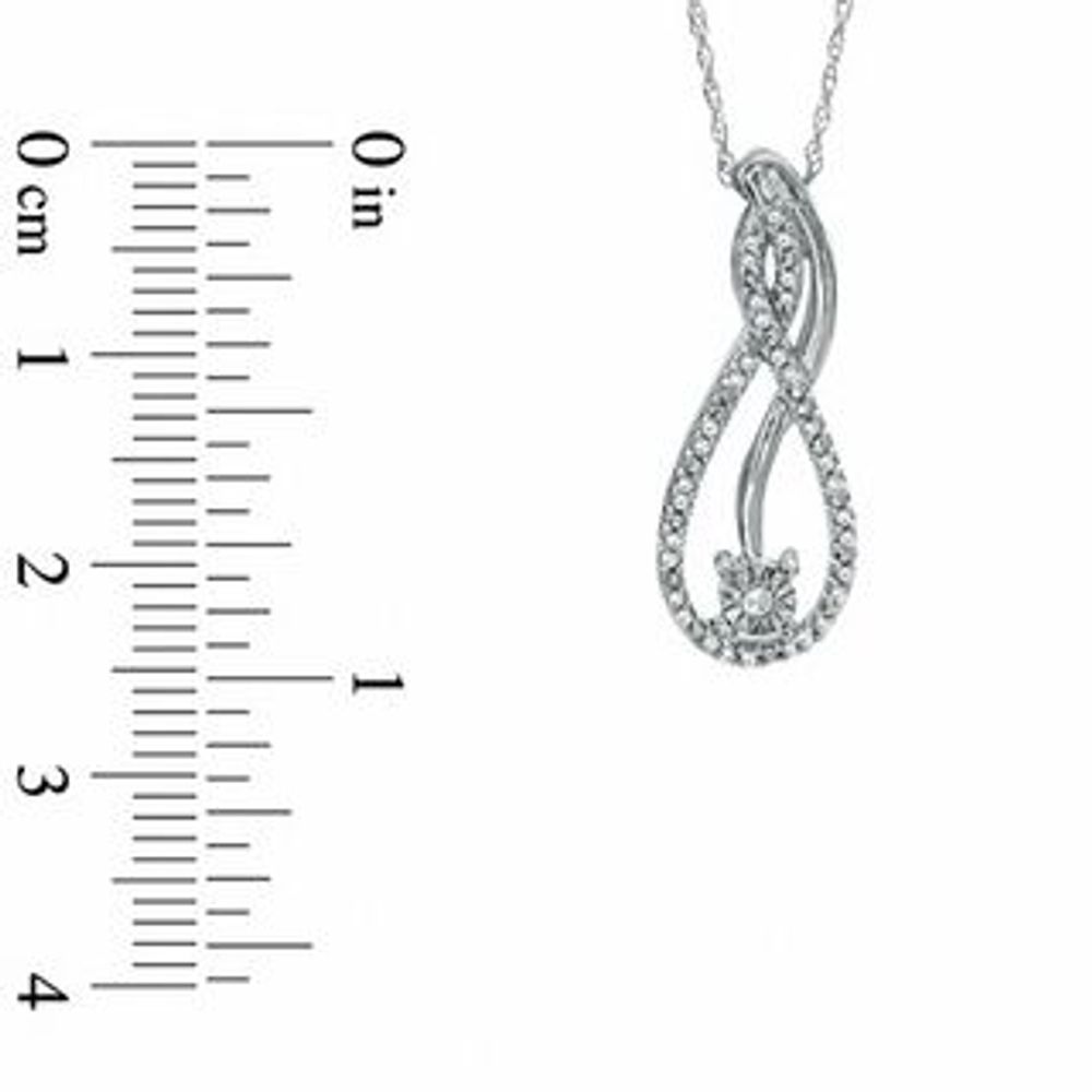 Previously Owned - 0.12 CT. T.W. Diamond Swirl Pendant in Sterling Silver|Peoples Jewellers