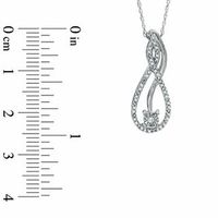 Previously Owned - 0.12 CT. T.W. Diamond Swirl Pendant in Sterling Silver|Peoples Jewellers