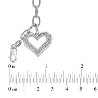 Previously Owned - The Heart Within™ Diamond Accent Heart Charm Bracelet in Sterling Silver - 7.5"|Peoples Jewellers