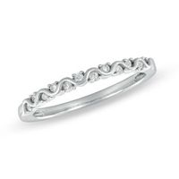 Previously Owned - 0.10 CT. T.W. Diamond Wavy Anniversary Band in 10K White Gold|Peoples Jewellers