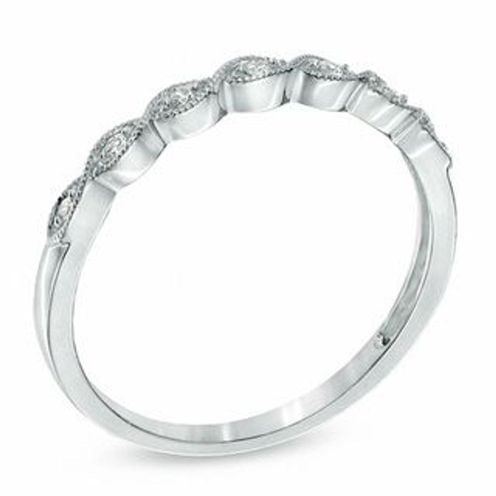 Previously Owned - Diamond Accent Milgrain Anniversary Band in 10K White Gold|Peoples Jewellers