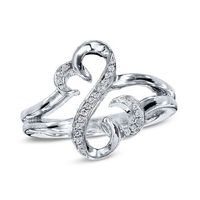 Previously Owned - Open Hearts by Jane Seymour™ 0.04 CT. T.W. Diamond Ring in Sterling Silver|Peoples Jewellers