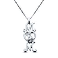 Previously Owned - Open Hearts Family by Jane Seymour™ Linear "MOM" Pendant in Sterling Silver|Peoples Jewellers