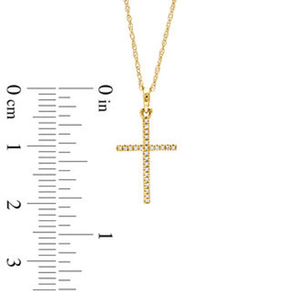 Previously Owned - 0.05 CT. T.W. Diamond Cross Pendant in 10K Gold|Peoples Jewellers