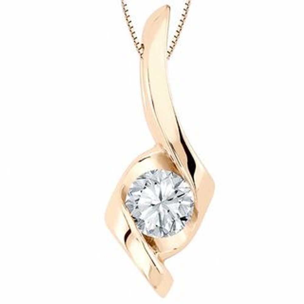 Previously Owned - Sirena™ 0.10 CT. Diamond Solitaire Pendant in 10K Rose Gold|Peoples Jewellers