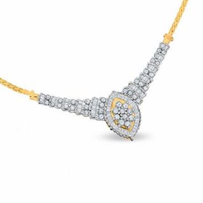 Previously Owned - 1.75 CT. T.W. Marquise Diamond Crown Necklace in 10K Gold|Peoples Jewellers