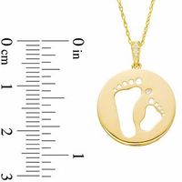 Previously Owned - Tiny Toes™ Diamond Accent "Two Feet" Disc Pendant in 10K Gold|Peoples Jewellers