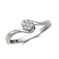 Previously Owned - Cherished Promise Collection™ 0.10 CT. T.W. Diamond Cluster Bypass Ring in 10K White Gold|Peoples Jewellers